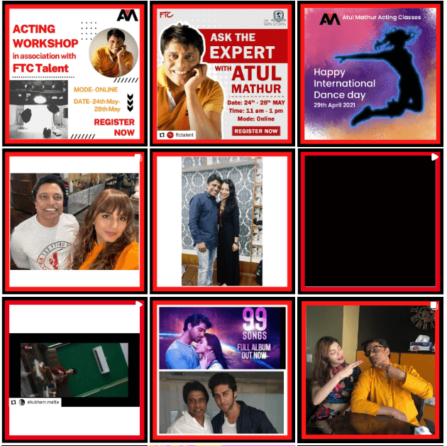 atul mathur instagram feed with creatives