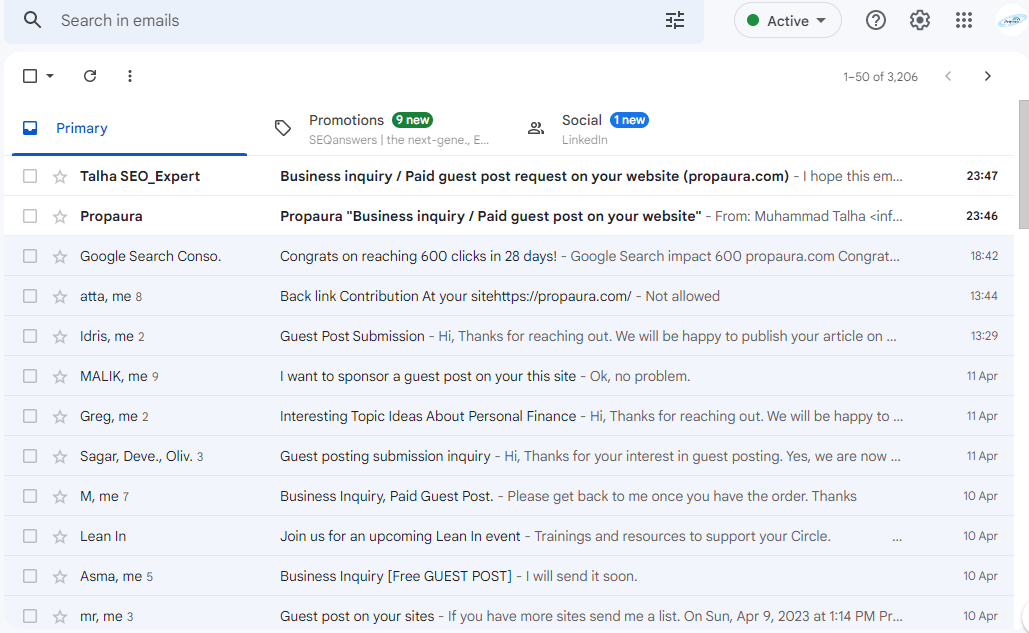 sponsored posts inquiries generated